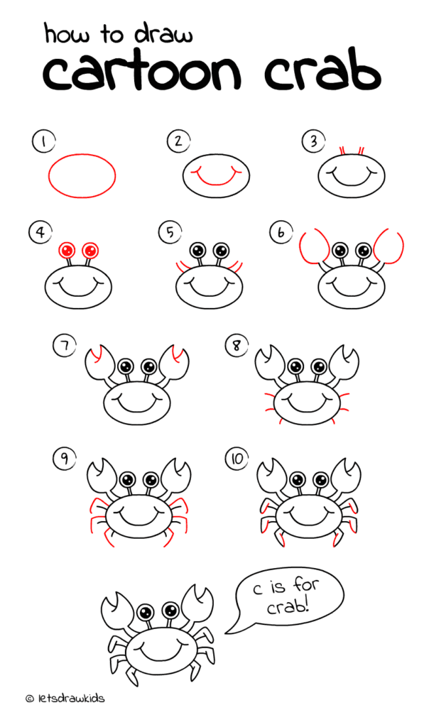 Drawing Crab How To Draw Crab Step By Step
