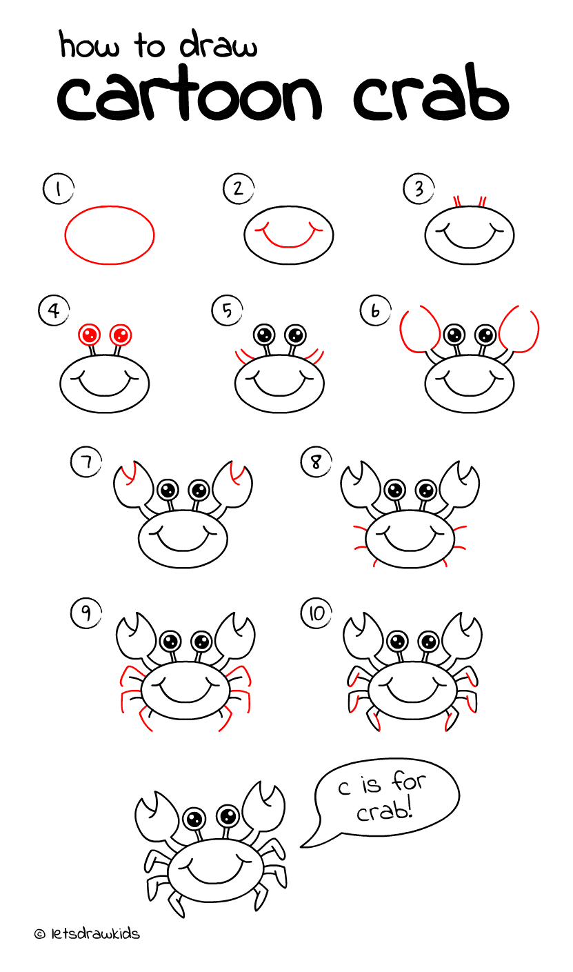 Drawing Crab | How To Draw Crab Step by Step
