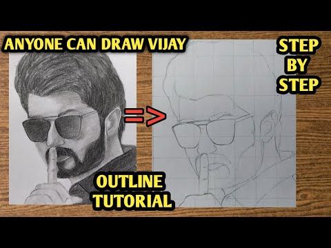 Drawing vijay easily|how to draw vijay step by step| master vijay drawing|Drawin