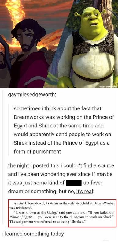 Dreamworks The Prince Of Egypt And Shrek