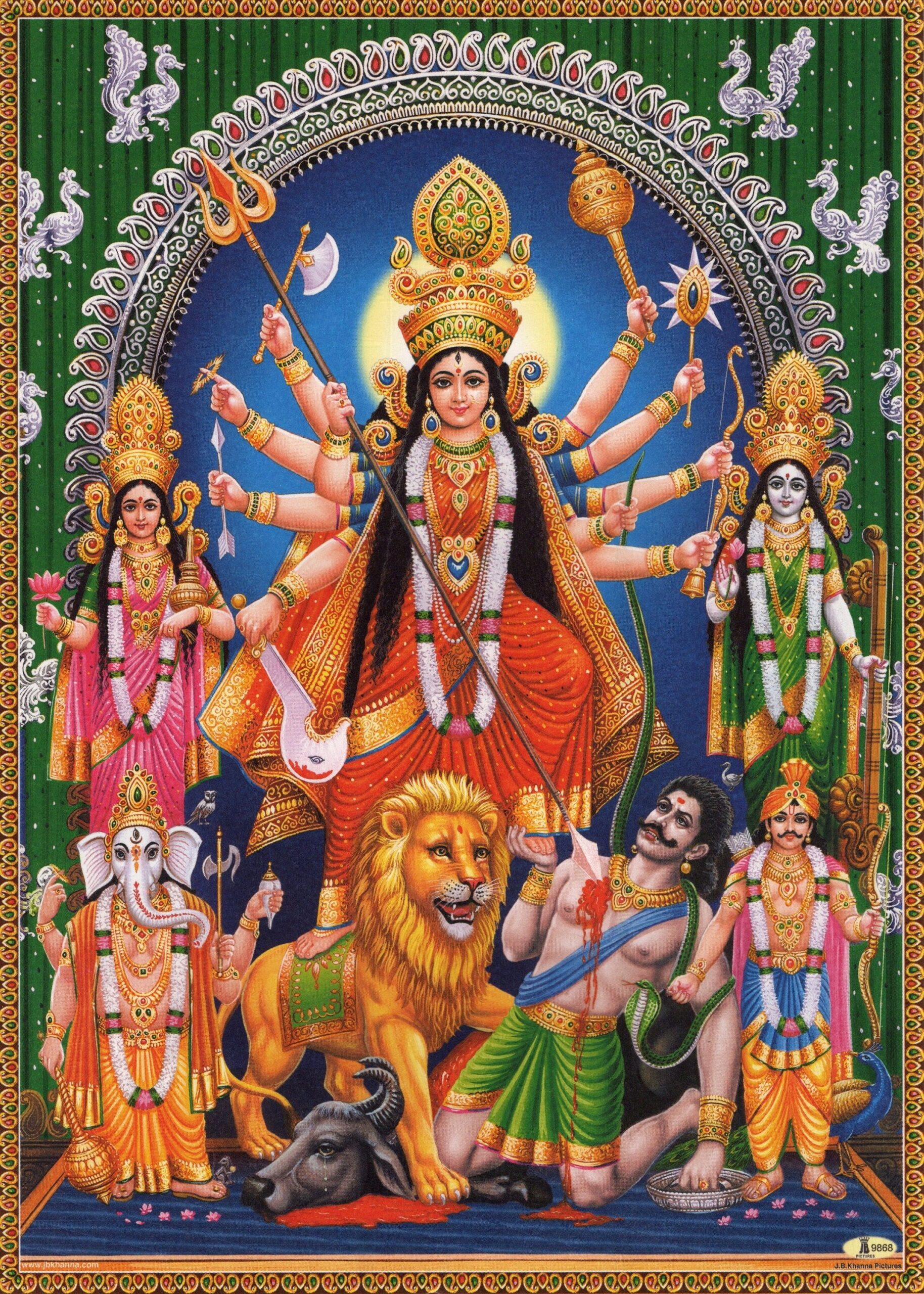 Durga as the Slayer of the Buffalo Demon … Large