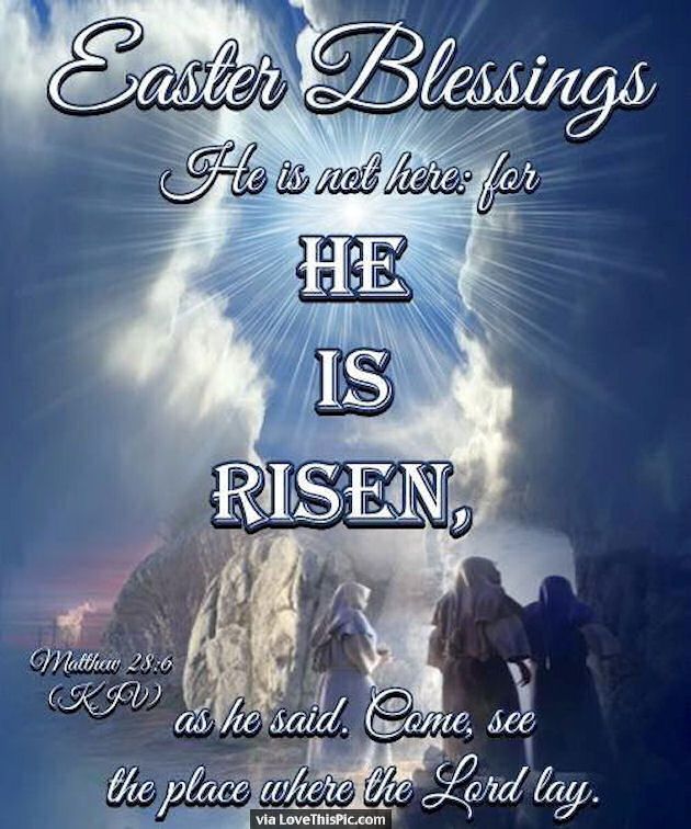 Easter Blessings He Is Risen Religious Quote