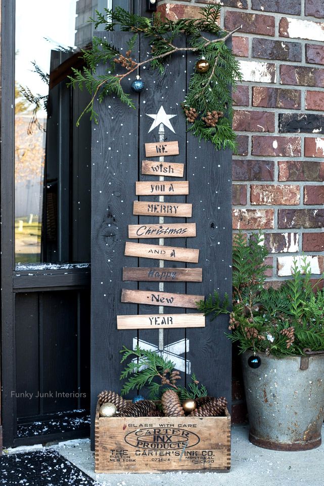 Easy Diy Pallet Christmas Tree Sign With Stencils And Wood
