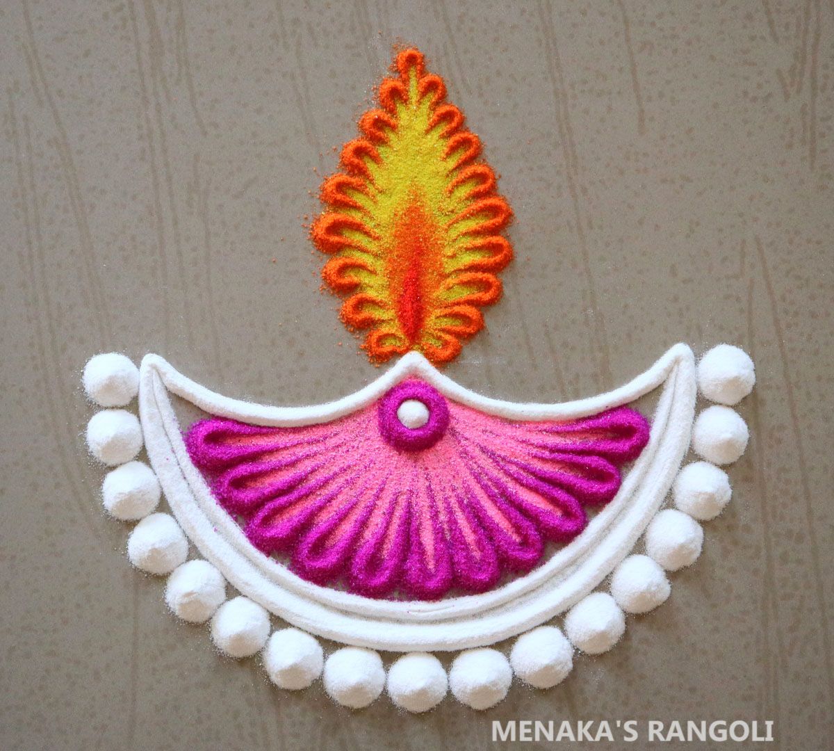 Easy Diya Rangoli Designs For Diwali | Deepam Muggulu For