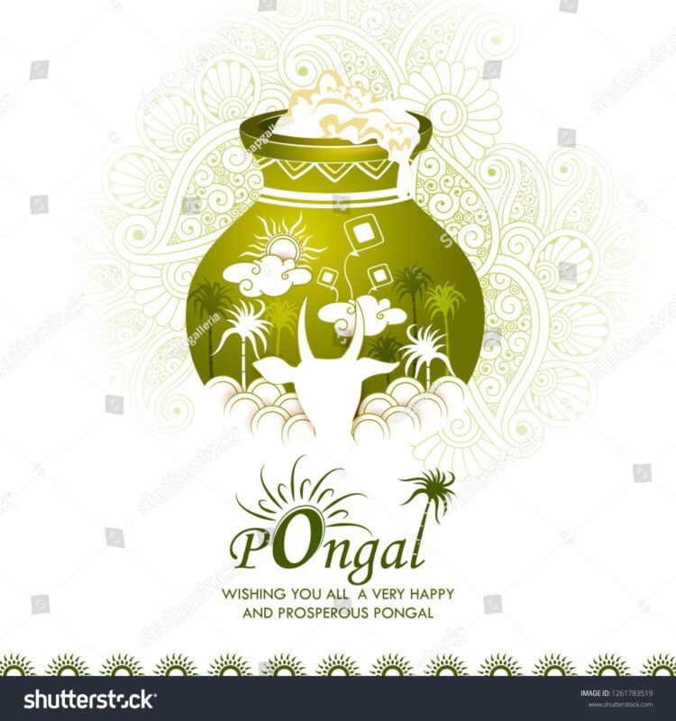 Easy Edit Vector Illustration Happy Pongal Stock Vector (Royalty Free) 126178351