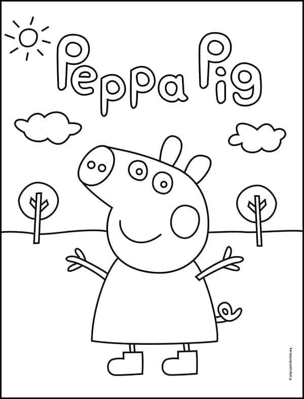 Easy How To Draw Peppa Pig Tutorial And Peppa Pig