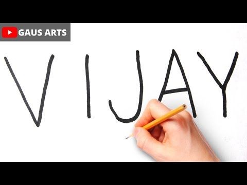 Easy How To Draw Vijay Word To Thalapathy Vijay Drawing