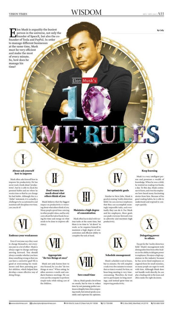 Elon Musk'S 10 Time Rules