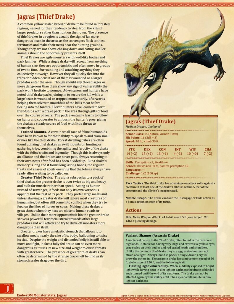 Ember Dungeon Mastery Monster Hunter World Jagras And Rathian