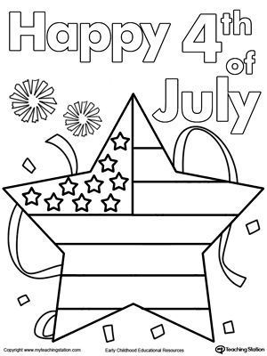 Free 4Th Of July Star Flag Coloring Page Images