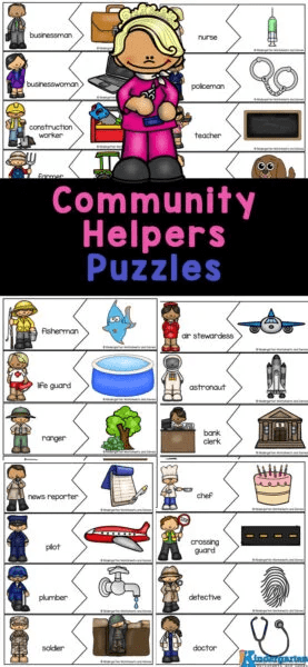 FREE Printable Puzzles - Community Helpers Activity