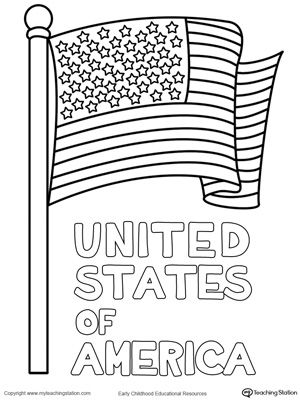 Free United States Of America Flag Coloring Page Images