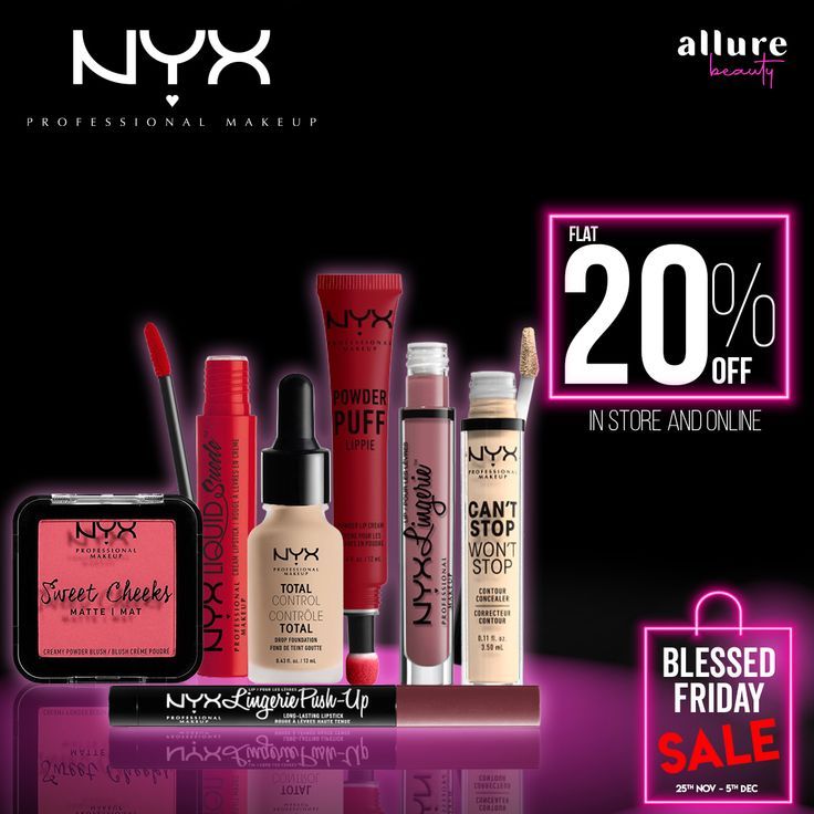 Flat 20% off on Nyx Professional this Blessed Friday