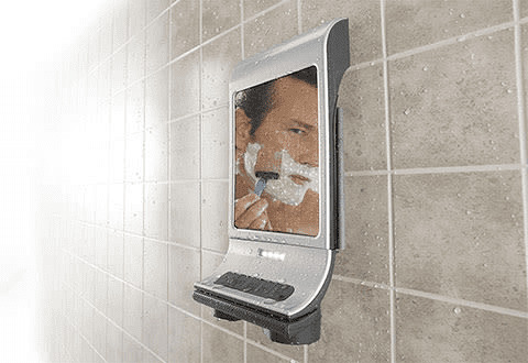 Fog-Free Shower Mirror and Bluetooth Speaker @ Sharper Image