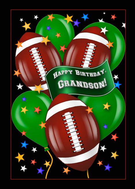 Football Theme Happy Birthday Grandson Card