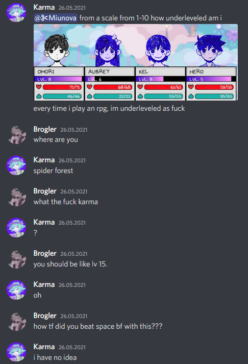 Found this chat I had with a friend of mine one year ago when I played Omori for