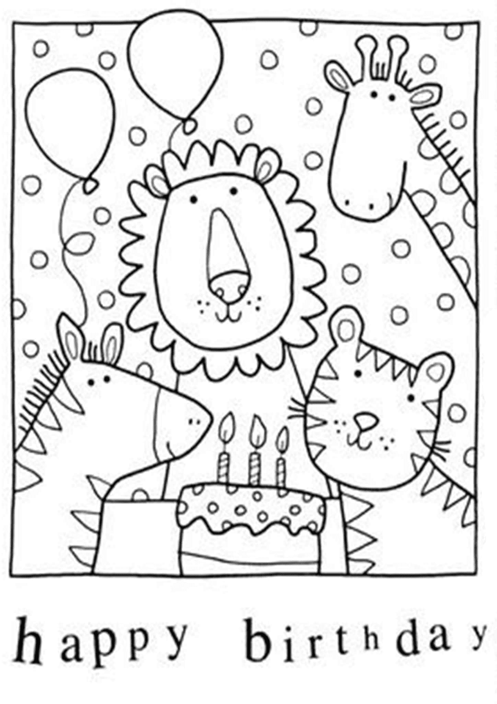 Free & Easy To Print Happy Birthday Coloring Pages