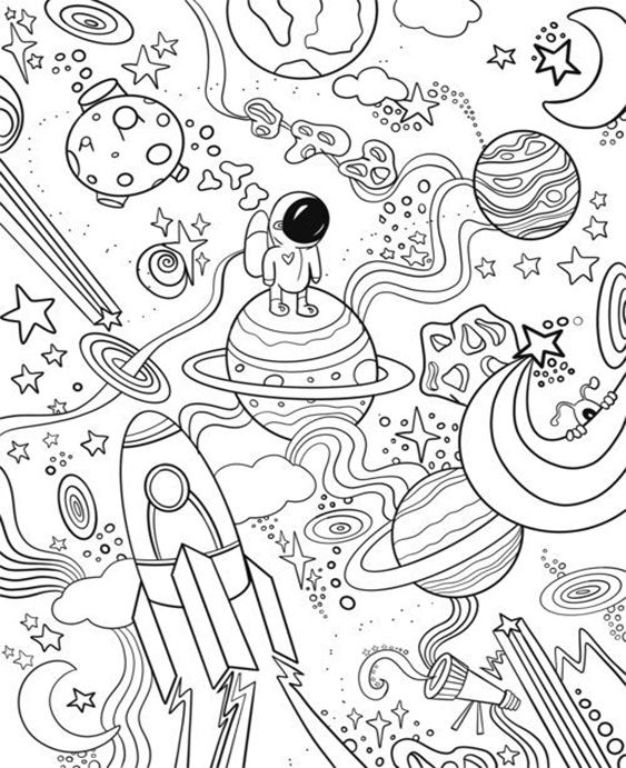 Free & Easy To Print Space Coloring Pages