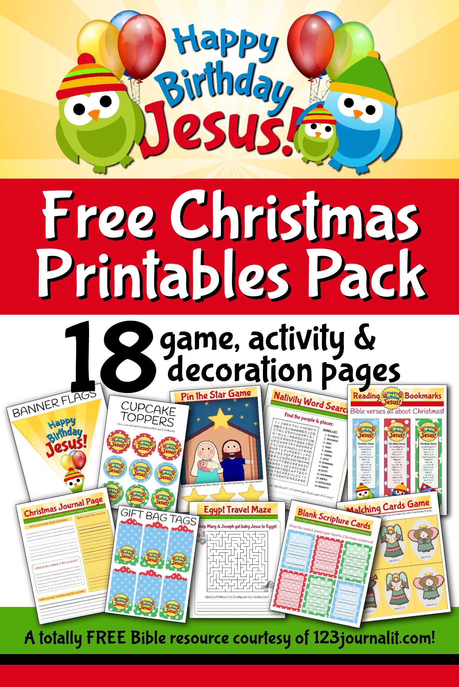 Free Happy Birthday Jesus Printable Party and Activity Pack for Kids