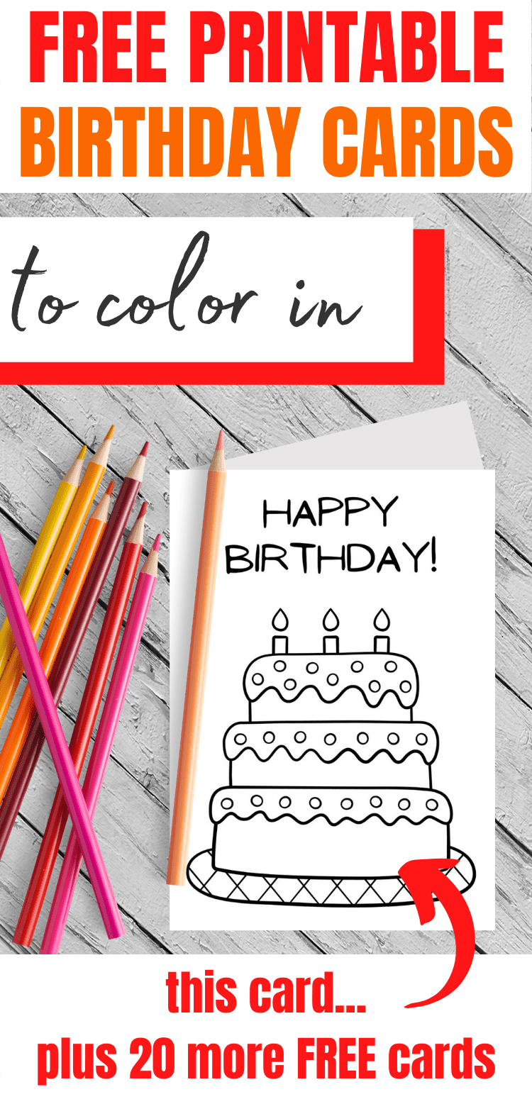 Free Printable Birthday Cards to Color