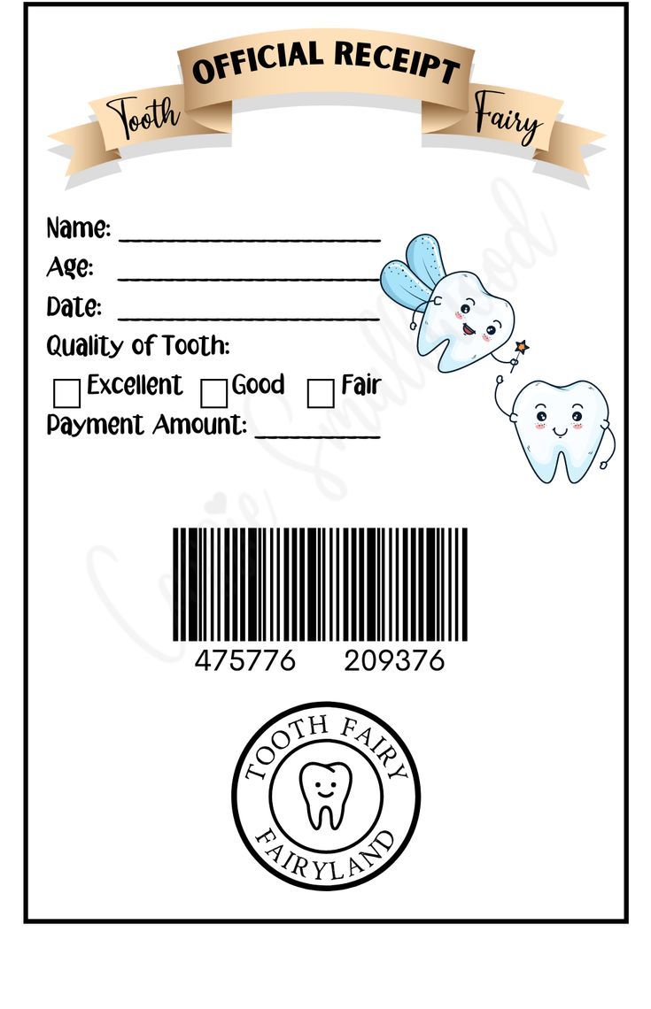 Free Printable Editable Tooth Fairy Receipt For Boys