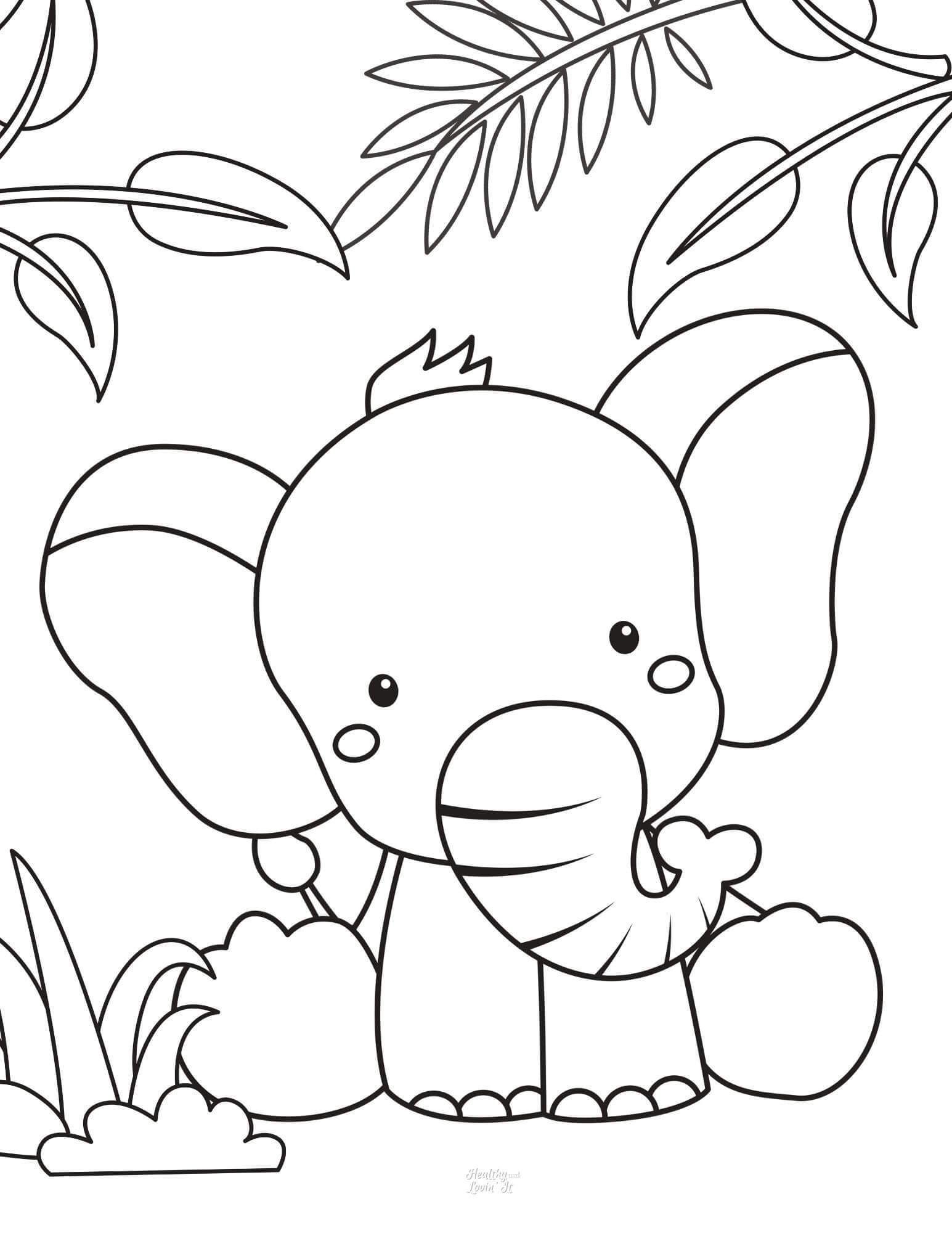 Free Printable Elephant Coloring Pages ,Easy Elephant , to Color