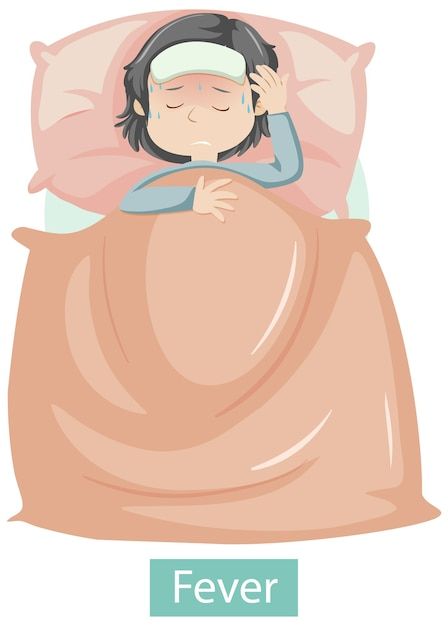 Free Vector | Cartoon Character With Fever Symptoms