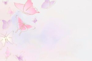 Free Vector | Feminine butterfly background, pink border, vector animal illustra HD Wallpaper