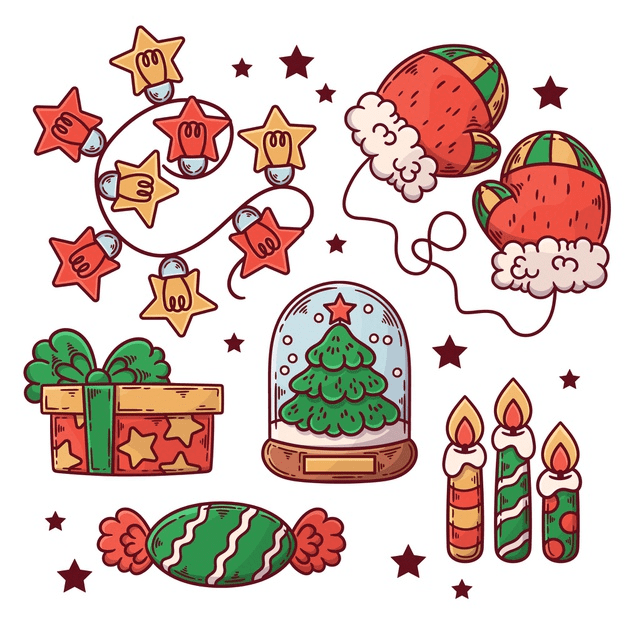 Free Vector | Hand drawn christmas element collection HD Wallpaper