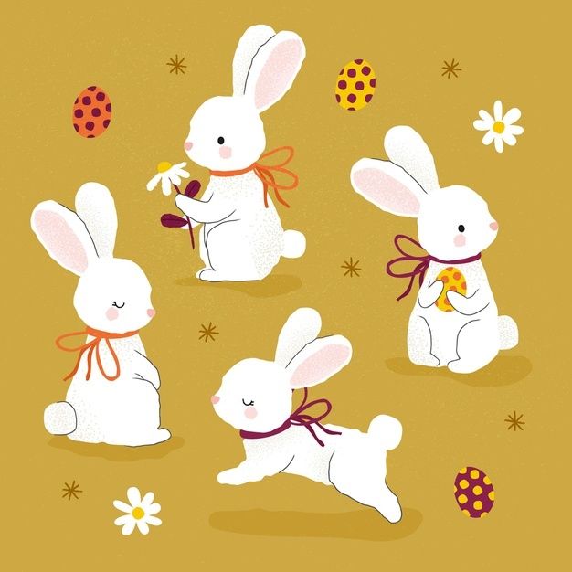 Free Vector | Hand drawn easter bunny collection HD Wallpaper