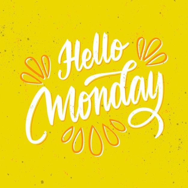 Free Vector | Hello monday lettering on yellow background