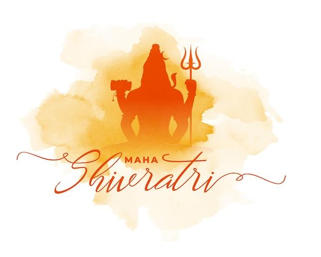 Free Vector | Maha Shivratri Religious Background With Watercolor Effect