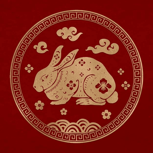 Free Vector | Year of rabbit badge vector gold chinese horoscope zodiac animal