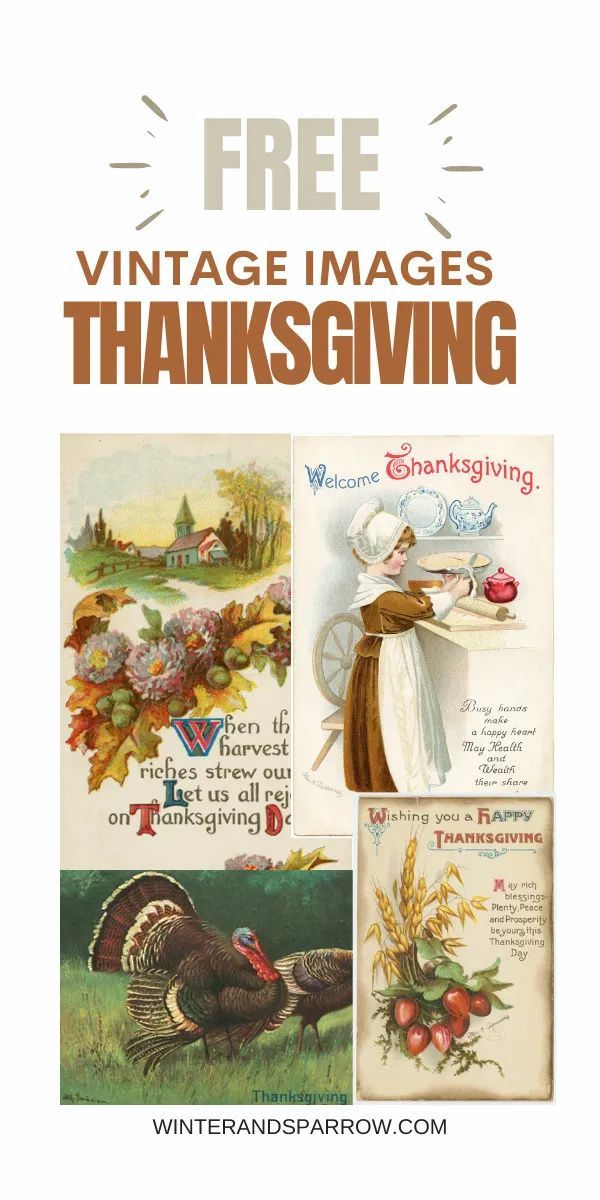 Free Vintage Thanksgiving Images + Gratitude Printable PDF