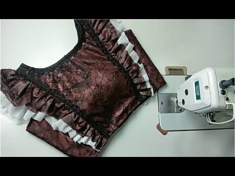 Frill Blouse cutting and stitching | Frill wale blouse | Designer Frill blouse |