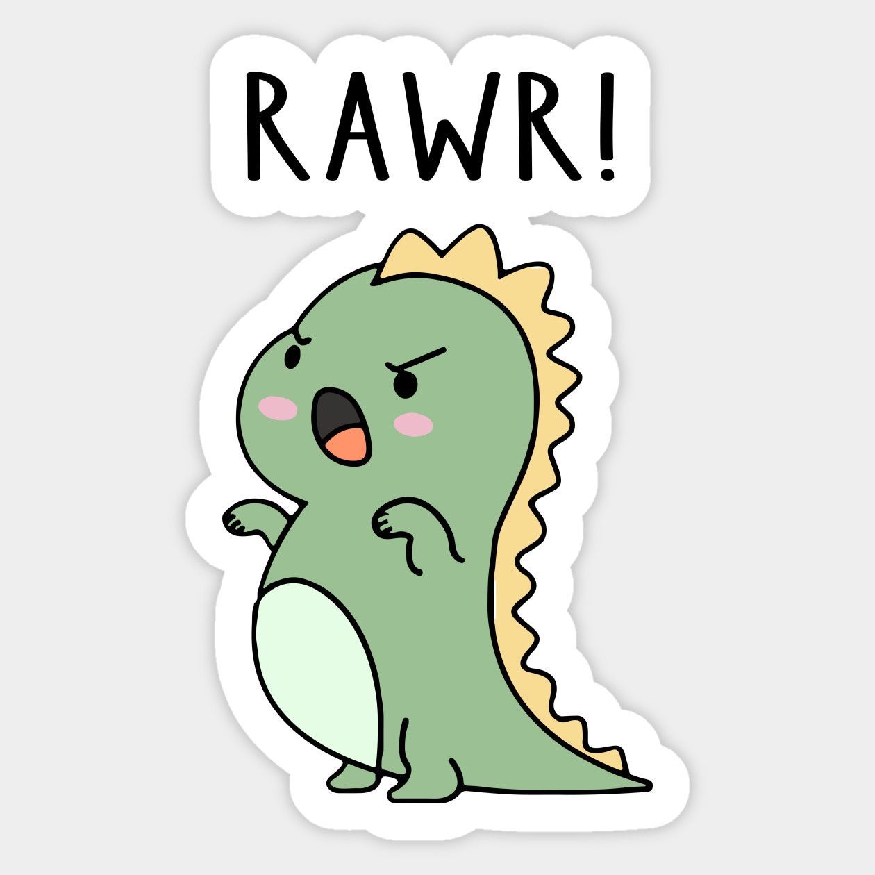 Funny Cute Dinosaur Rawr Sticker | Rawr Dinosaur