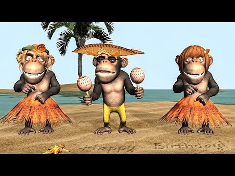 Funny Happy Birthday Song. Monkeys...