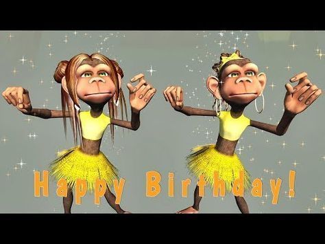 Funny Happy Birthday Song. Monkeys sing Happy Birthday