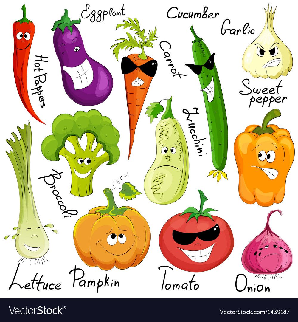 Funny vegetable cartoon isolated vector image on VectorStock