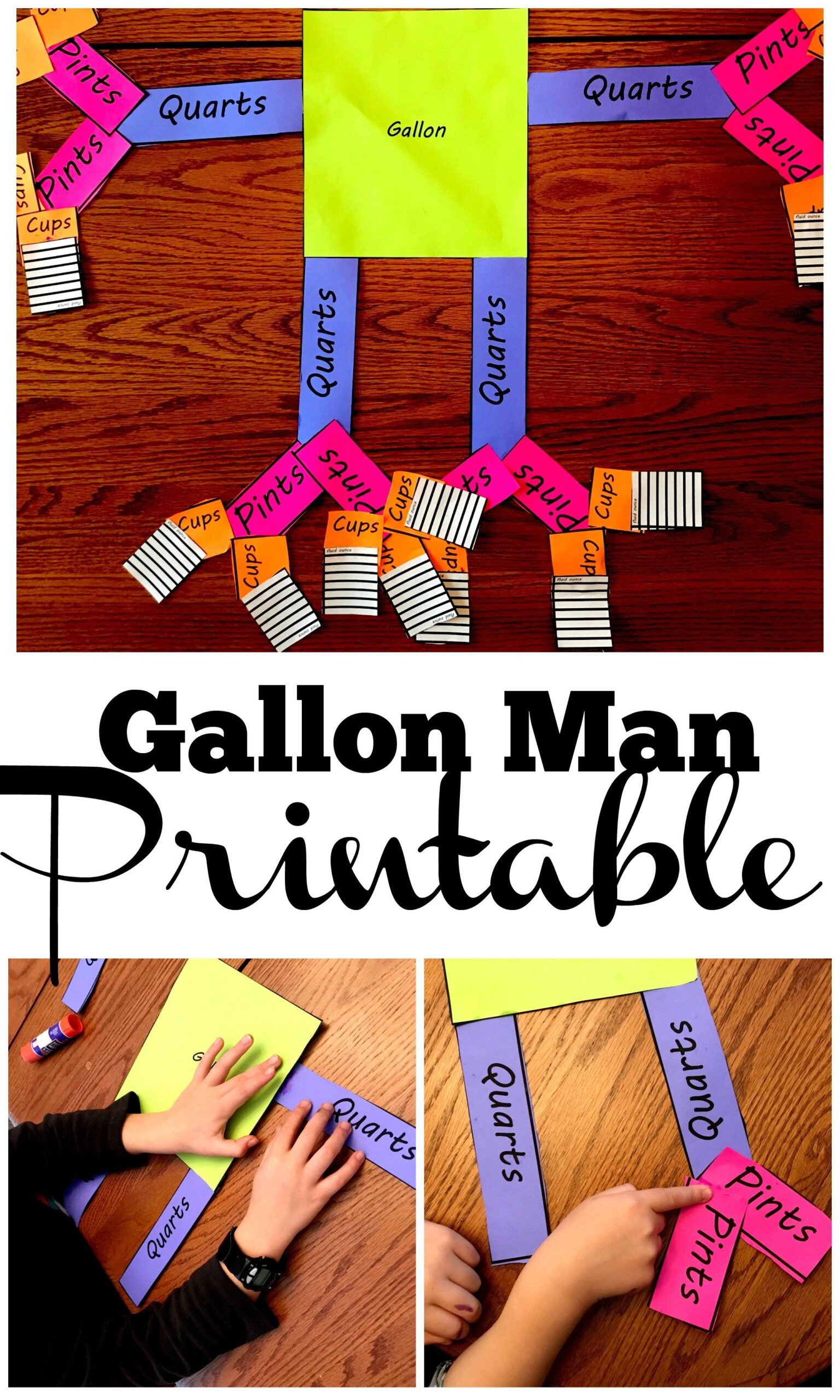 Gallon Man with Ounces Printable Activity | Free | PDF