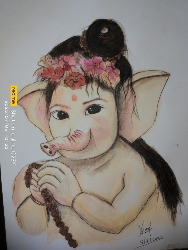 Ganpati Bappa Drawing Artdrawing Images
