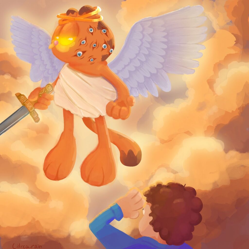 Garfield As An Almost Biblically Accurate Angel