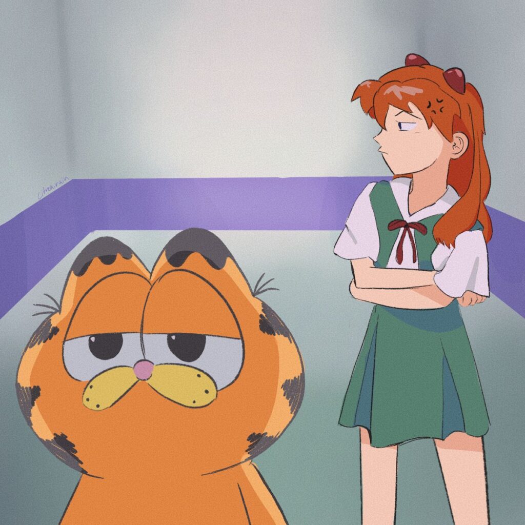 Garfield As Rei From Neon Genesis Evangelion  Meme