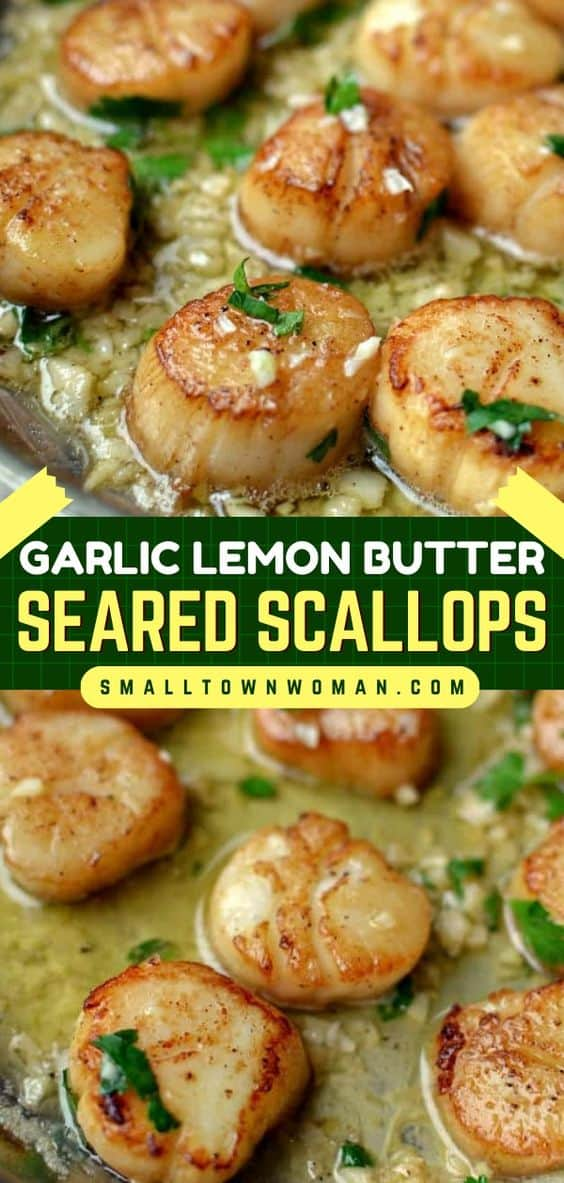 Garlic Lemon Butter Seared Scallops