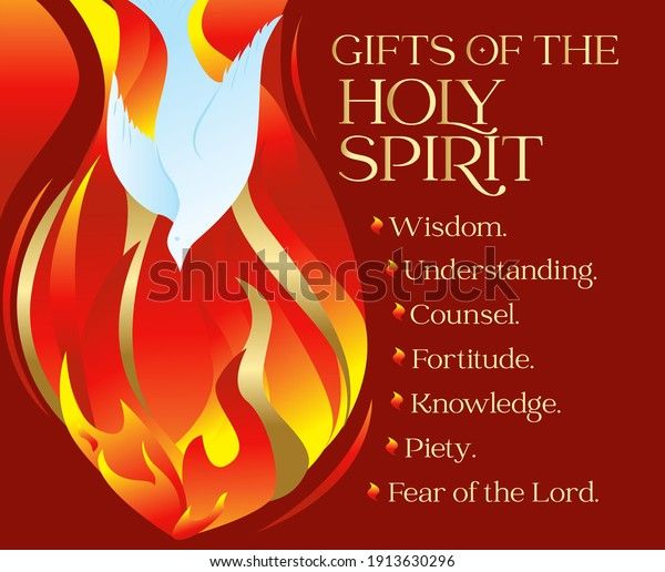 Gifts Holy Spirit Pentecost Sunday Vector Stock Vector (Royalty Free) 1913630296