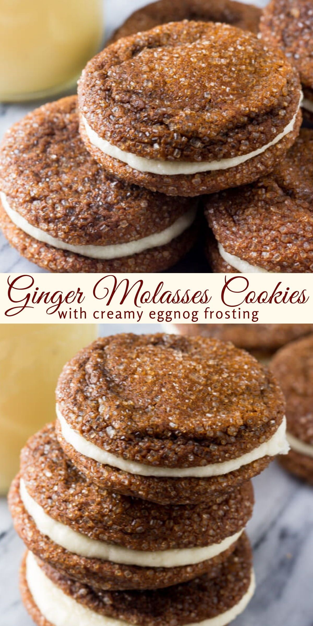 Ginger Molasses Sandwich Cookies with Eggnog Frosting HD Wallpaper
