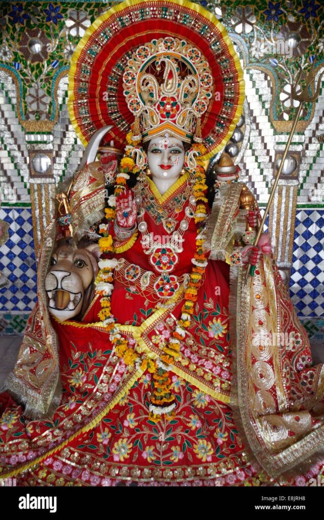 Goddess Durga, Also Known As Sherawali Mata (One Who Rides On The Sher Or Lion S