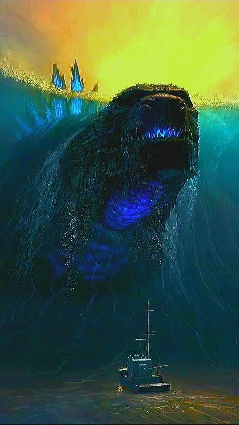 Godzilla raising from water 💦 