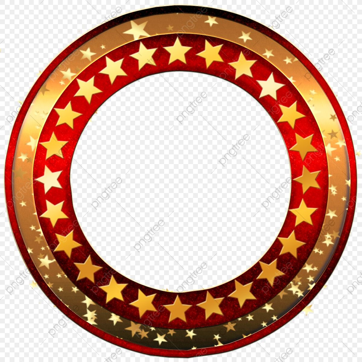 Golden Round Frame PNG Transparent, Red Round Frame With Golden