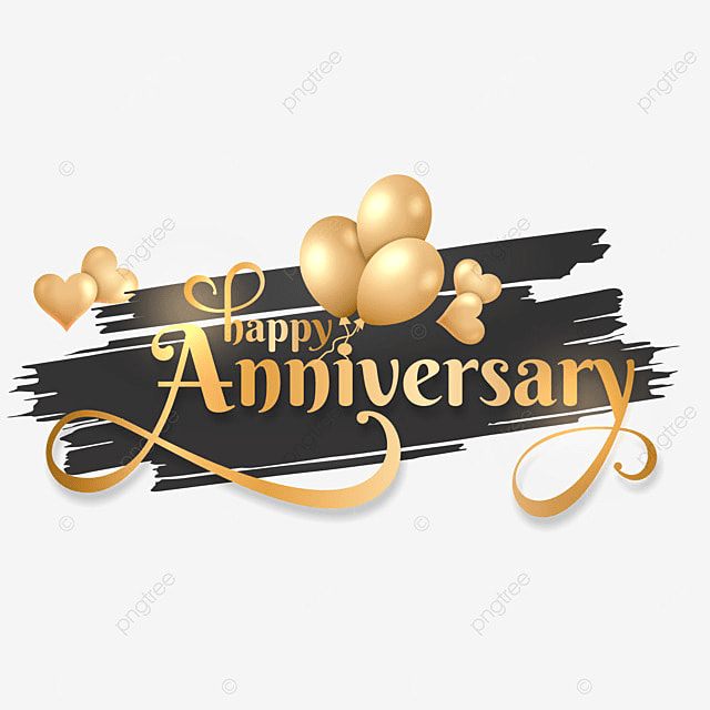 Golden Royal Vector Hd PNG Images, Happy Anniversary Golden Balloons And Heart W